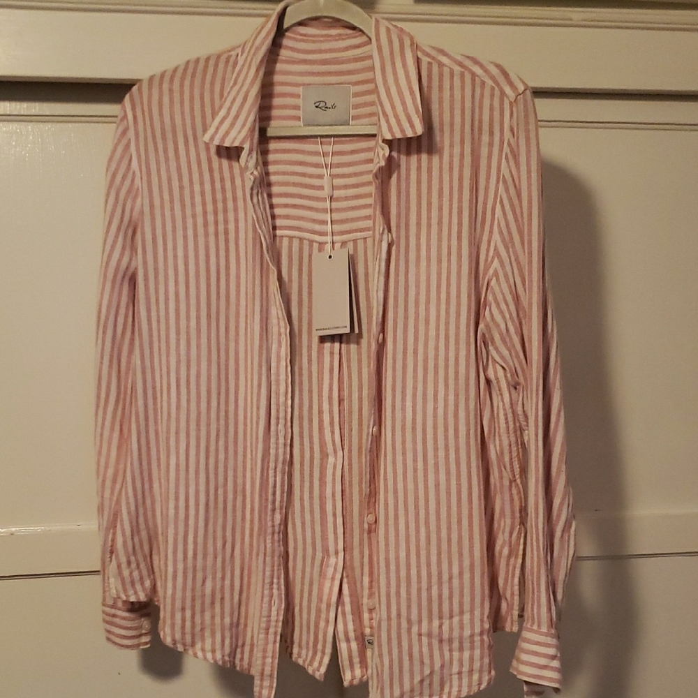 NWT RAILS Pink Striped Women's Shirt